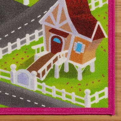 Disney Kids Digital Minnie Mouse Road Play Printed Multi Area Rug, 4x6