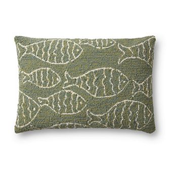 Loloi Handhook Fish 16" x 26" Indoor Outdoor Throw Pillow