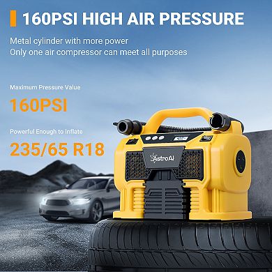 Astroai Tire Inflator Air Compressor 160Psi Battery With Dual Metal Motors