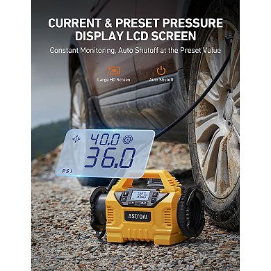 Astroai Cordless Tire Inflator Portable Air Compressor For Car 160psi Heavy Duty Air Pump Inflation