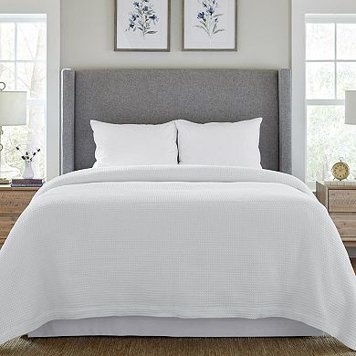 Pointehaven Hypoallergenic Soft Long Staple Cotton Waffle Blanket