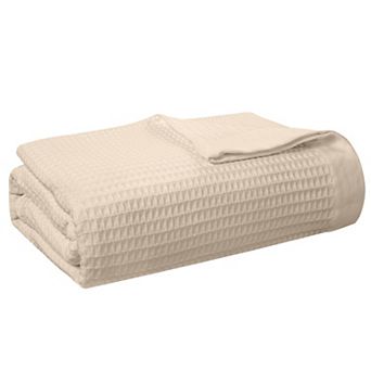 Pointehaven Hypoallergenic Soft Long Staple Cotton Waffle Blanket