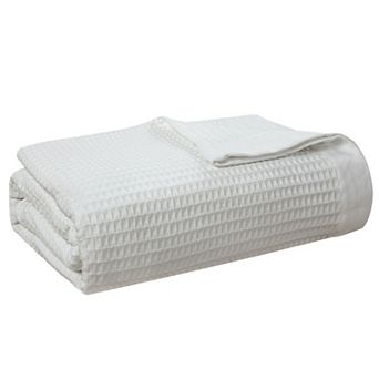 Pointehaven Hypoallergenic Soft Long Staple Cotton Waffle Blanket