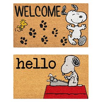 Snoopy Spring Modern Graphic Coir Area Rug 2-Pack