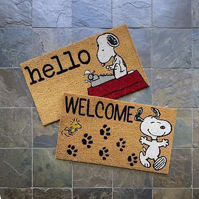 Snoopy Spring Modern Graphic Coir Area Rug 2-Pack