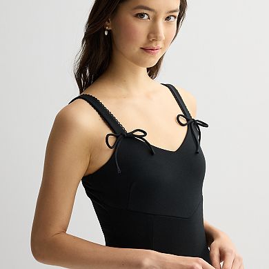 Juniors' Derek Heart Bow Strap Mini Dress