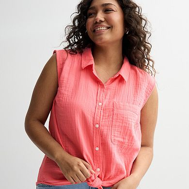 Juniors' Plus Size SO® Modern Fit Sleeveless Top