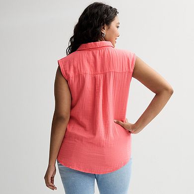 Juniors' Plus Size SO® Modern Fit Sleeveless Top
