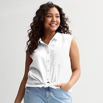 Juniors' Plus Size SO® Modern Fit Sleeveless Top