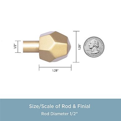 Kenney River 1/2" Diameter Petite Cafe Decorative Window Curtain Rod