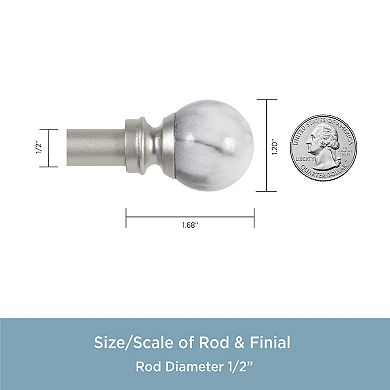 Kenney Jillian 1/2" Diameter Petite Cafe Decorative Window Curtain Rod