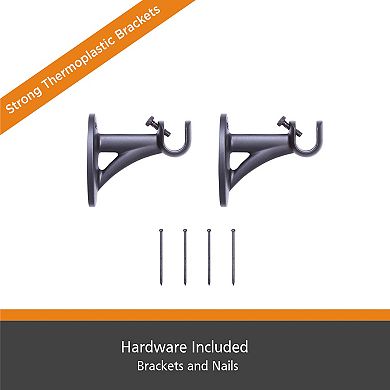 Kenney Tyler 1/2" Diameter Fast Fit Easy Install Decorative Window Curtain Rod