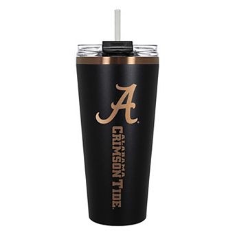 Alabama Crimson Tide Black & Copper Tone 32 oz Big Slim Tumbler with Straw