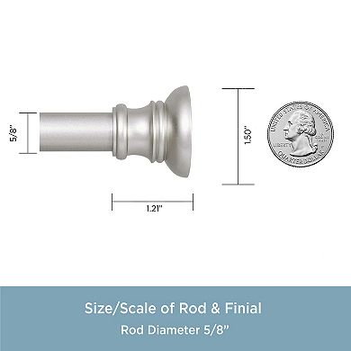 Kenney Nicholas 5/8" Diameter Twist & Fit No Tools Tension Window Curtain Rod