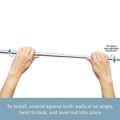 Kenney Nicholas 5/8" Diameter Twist & Fit No Tools Tension Window Curtain Rod