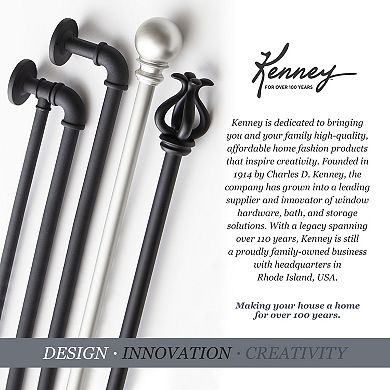 Kenney Nicholas 5/8" Diameter Twist & Fit No Tools Tension Window Curtain Rod