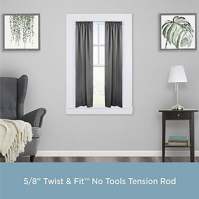 Kenney Nicholas 5/8" Diameter Twist & Fit No Tools Tension Window Curtain Rod