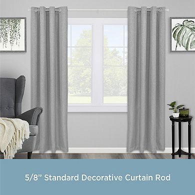 Kenney Ciara 5/8” Diameter Standard Decorative Window Curtain Rod