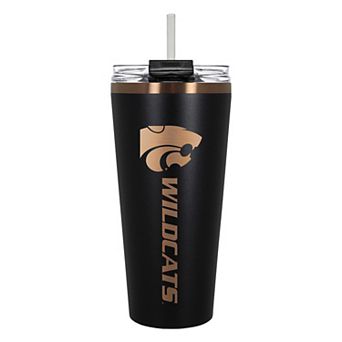 Kansas State Wildcats Black & Copper Tone 32 oz Big Slim Tumbler with Straw