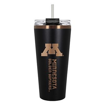 Minnesota Golden Gophers Black & Copper Tone 32 oz Big Slim Tumbler with Straw