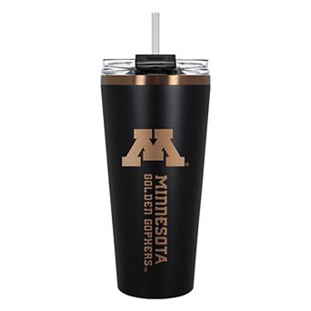 Minnesota Golden Gophers Black & Copper Tone 32 oz Big Slim Tumbler with Straw