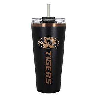 Missouri Tigers Black & Copper Tone 32 oz Big Slim Tumbler with Straw