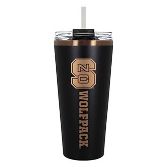 North Carolina State Wolfpack Black & Copper Tone 32 oz Big Slim Tumbler with Straw