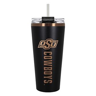 Oklahoma State Cowboys Black & Copper Tone 32 oz Big Slim Tumbler with Straw
