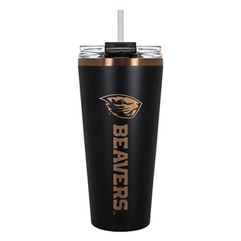 Oregon State Beavers Black & Copper Tone 32 oz Big Slim Tumbler with Straw