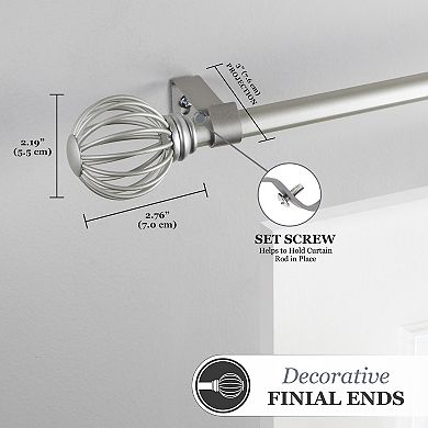 Kenney Jax 5/8" Diameter Standard Decorative Window Curtain Rod