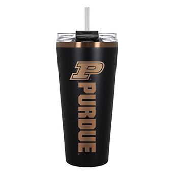 Purdue Boilermakers Black & Copper Tone 32 oz Big Slim Tumbler with Straw