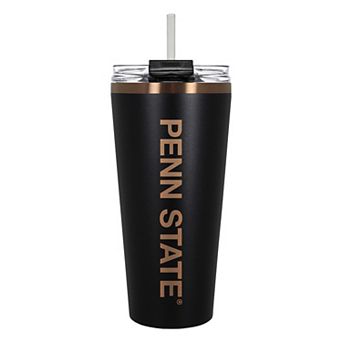 Penn State Nittany Lions Black & Copper Tone 32 oz Big Slim Tumbler with Straw