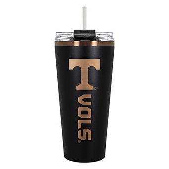 Tennessee Volunteers Black & Copper Tone 32 oz Big Slim Tumbler with Straw