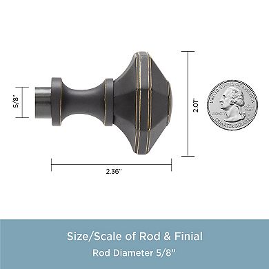 Kenney Sanders 5/8" Diameter Standard Decorative Window Curtain Rod