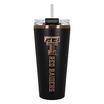 Texas Tech Red Raiders Black & Copper Tone 32 oz Big Slim Tumbler with Straw