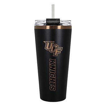 UCF Knights Black & Copper Tone 32 oz Big Slim Tumbler with Straw