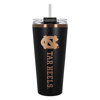 North Carolina Tar Heels Black & Copper Tone 32 oz Big Slim Tumbler with Straw