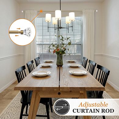 Kenney Nadia 5/8" Diameter Fast Fit Easy Install Decorative Window Curtain Rod