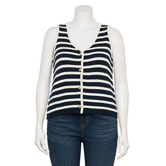 Plus Size LC Lauren Conrad V-Neck Sweater Vest