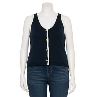 Plus Size LC Lauren Conrad V-Neck Sweater Vest