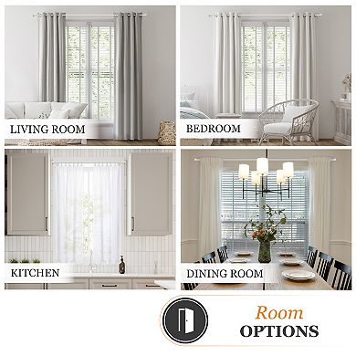 Kenney Belle 5/8" Diameter Fast Fit Easy Install Decorative Window Curtain Rod
