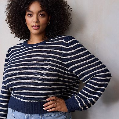 Plus Size LC Lauren Conrad Bow Back Pullover Sweater