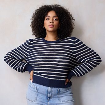 Plus Size LC Lauren Conrad Bow Back Pullover Sweater