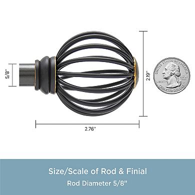 Kenney Jax 5/8" Diameter Standard Decorative Window Double Curtain Rod