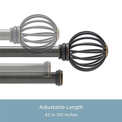 Kenney Jax 5/8" Diameter Standard Decorative Window Double Curtain Rod