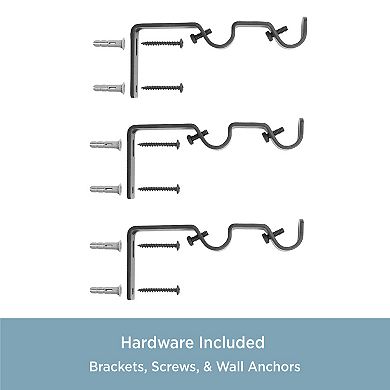 Kenney Jax 5/8" Diameter Standard Decorative Window Double Curtain Rod