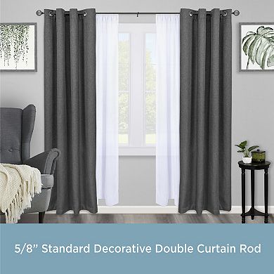 Kenney Jax 5/8" Diameter Standard Decorative Window Double Curtain Rod