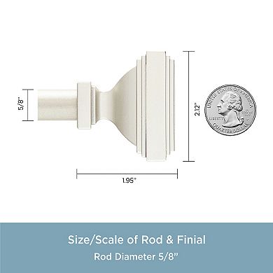 Kenney Dakota 5/8" Diameter Standard Decorative Window Double Curtain Rod
