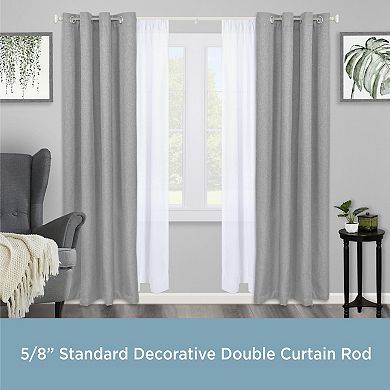 Kenney Dakota 5/8" Diameter Standard Decorative Window Double Curtain Rod