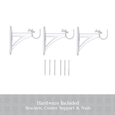 Kenney Easy Install Collection Fast Fit Kamara 5/8" Diameter Window Curtain Rod Set